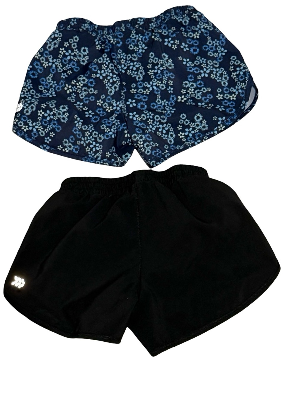 All in Motion Girls 2-Piece Running Shorts Blue Floral Black Size S 6/7